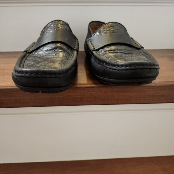 Gucci black guccissima leather loafers in size 6.5 UK men's - Picture 4 of 12